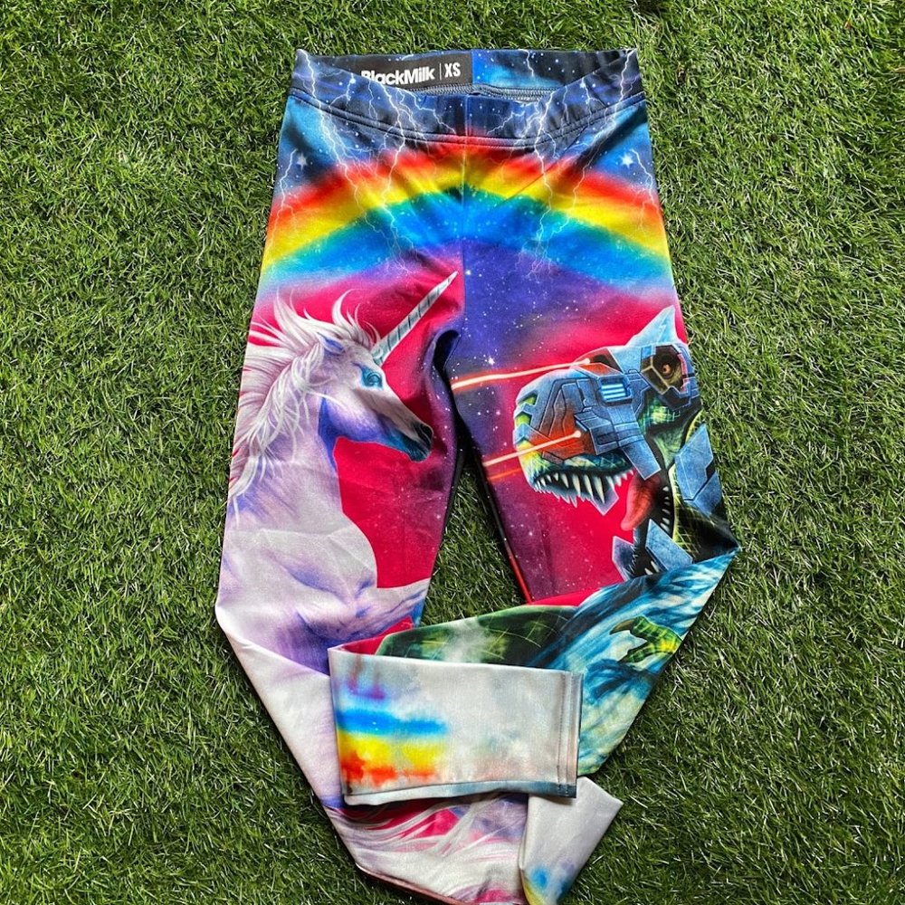 Rainbow Unicorn Robot-Dinosaur Leggings